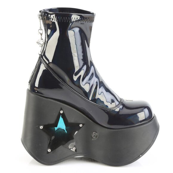 Festival Platform Wedge LED Light Star Ankle Boots - Picture 2 of 4